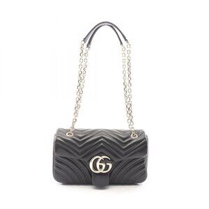 Gucci GG Marmont Shoulder Bag Leather Black